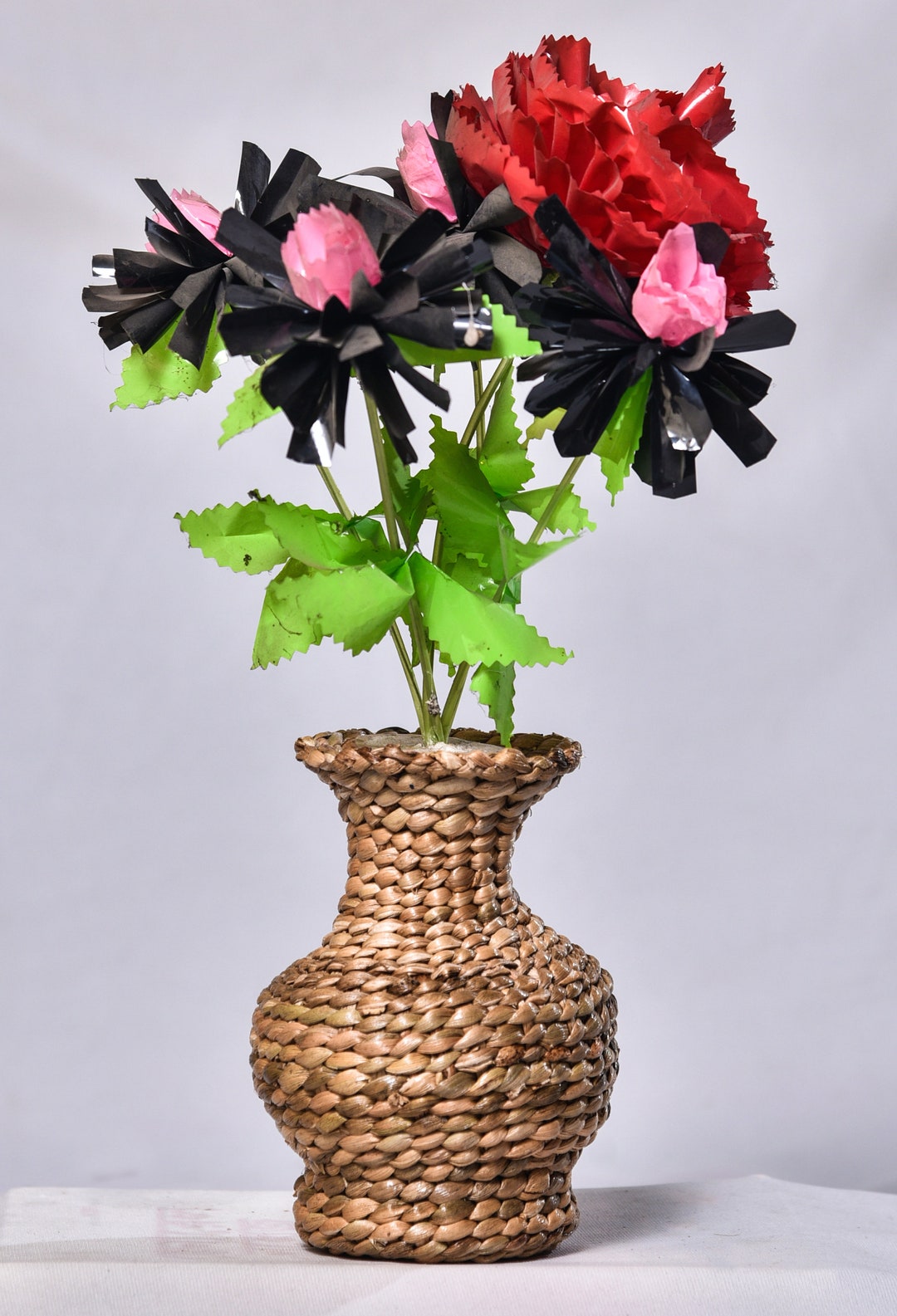 A Natural Straw Flower Vase Made From 100 Water Hyacinth by Etsy
