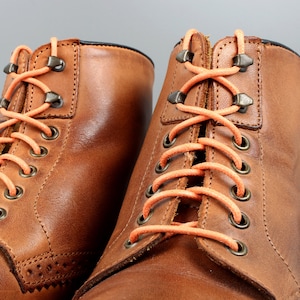 Orangefarbene runde und dünne gewachste Schnürsenkel, runde und dünne orangefarbene Schnürsenkel für Abendschuhe oder Stiefel