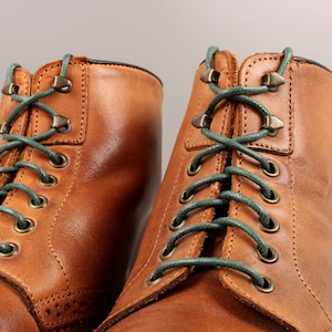 Dunkelgrüne runde und dünne gewachste Schnürsenkel, runde und dünne dunkelgrüne Schnürsenkel für Abendschuhe oder Stiefel