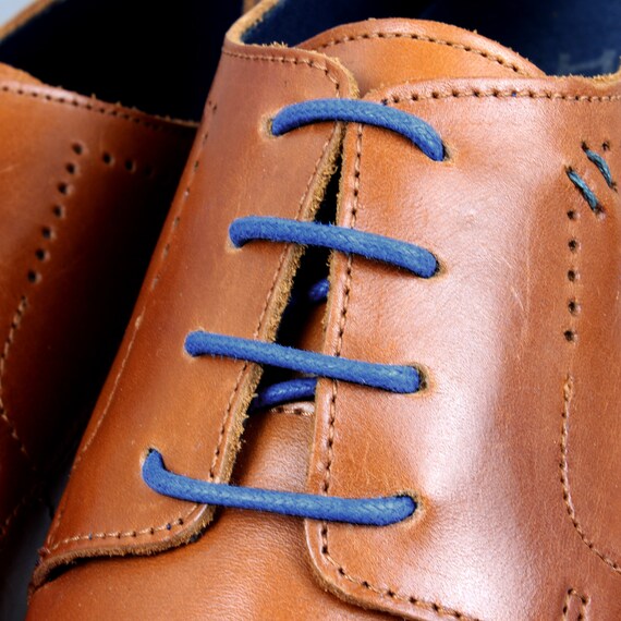 blue dress shoe laces Round and Thin Waxed Shoelaces, Round and Blue Thin Shoelaces for Shoes or Boots All Birds