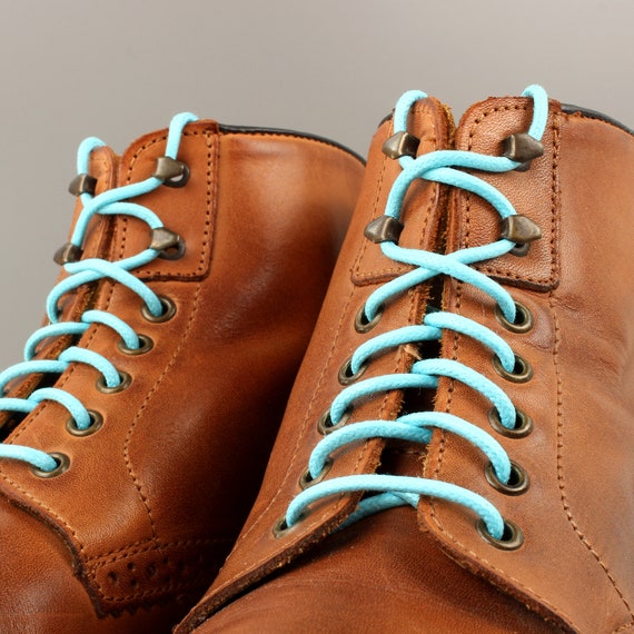 blue shoelaces dress shoes Navy Shoelaces Flat Waxed Cotton main image 0