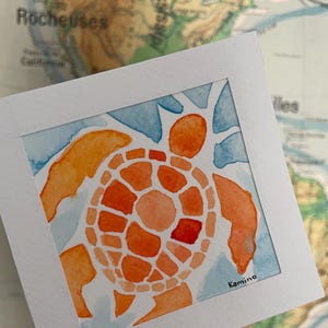 Tortue marine - Aquarelle