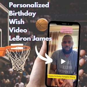 Lebron James Geburtstag eCard Video, personalisierter animierter sprechender personalisierter Skriptwunsch für NBA-Basketballliebhaber Jede Berühmtheit verfügbar