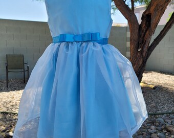 Girls Dress with Ribbon Tie Belt