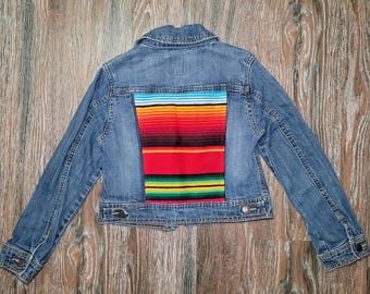 Upcycled Kids Sarape Jean Jacket