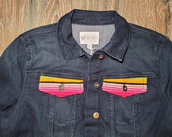 New Adults Sarape Jean Jacket