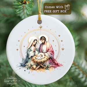 The Holy Family Christmas Ornament, Mary, Joseph, Jesus Christian Gift, Religious Christmas ornament, Family of 3, Meaningful Christmas gift