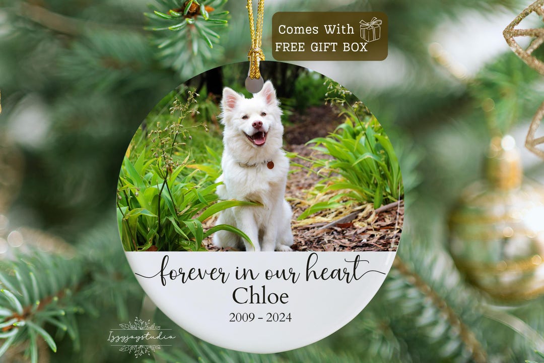 Dog Memorial Photo Ornament for Pet Loss Gift Custom Dog Remembrance ...
