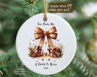 Nativity Scene Christmas Ornament, Holy Family Christmas Gift, Jesus' Birth Ornament, Christian Holiday Tree Decor, Nativity Christmas Gift.