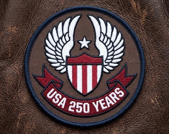 USA Patriotic Embroidered Patch American Eagle Badge 250 Years Vintage Style Embroidery Biker Jacket Patch Gift