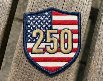 USA 250 Embroidered Patch American Flag 250th Anniversary Patriotic Iron On Patch Freedom Gift USA Pride