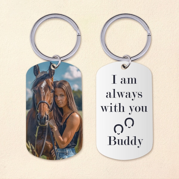 Pet Memorial Keychain Horse, In Loving Memory Keepsake, Custom Horse Keychain Personalized Horse Gifts, Horse Keepsake, Pet Sympathy Gifts