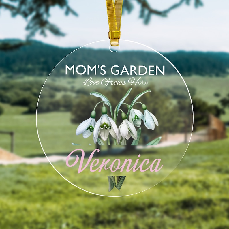 Omas Geschenk, personalisierte Geburtsmonat Blumenschmuck, benutzerdefinierte Mamas Garten Omas Garten mit Namen, Muttergeschenke von Tochter Bild 1