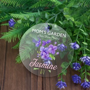 Grandma's Gift, Personalized Birth Month Flower Ornaments, Custom Mama's Garden Grandmas Garden w Name, Mom Gifts from Daughter image 3