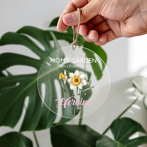 Grandma's Gift, Personalized Birth Month Flower Ornaments, Custom Mama's Garden Grandmas Garden w Name, Mom Gifts from Daughter image 2