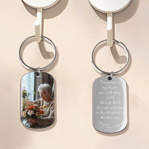 Personalized Memorial Photo Keychain: Loss of Loved One Gift, Custom Keychain