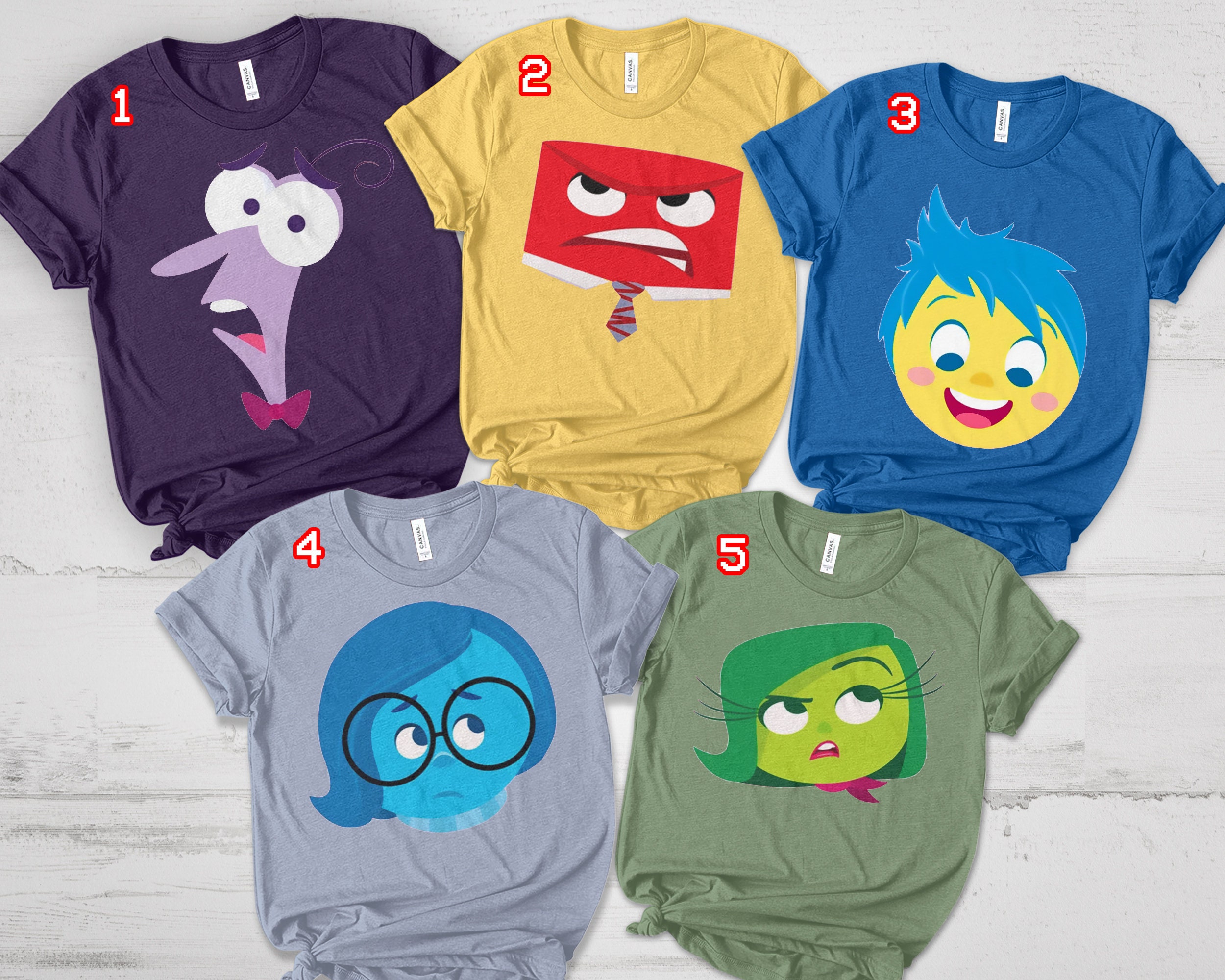 Disney Pixar Inside Out Simple Group Shot V-Neck T-Shirt
