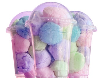 Cotton Candy Cups with lid Cotton Candy Balls in dome cup Dome cup party favors portable snacks