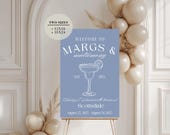 Margs And Matrimony Welcome Sign Modern Bachelorette Banner Printable Party Sign Girls Trip Margaritas Theme Editable Template 12x18 Sign