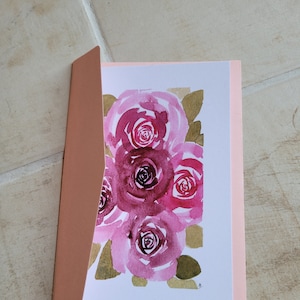 Carte - Fleurs Roses à l'aquarelle