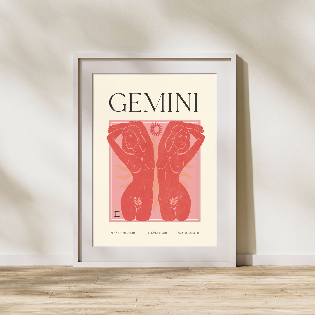 GEMINI Art Print, Horoscope Zodiac Printable Art, Astrology Art, Star ...