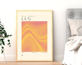 LEO Art Print, Horoscope Zodiac Printable Art, Astrology Art, Star Sign Energy Art, Leo Poster, Leo Gift, DIGITAL DOWNLOAD