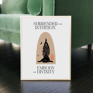 Intuition Divinity Poster Print, Divino Femenino, Arte de mujer minimalista, Arte femenino, Impresión de empoderamiento femenino, DESCARGA DIGITAL espiritual imagen 8