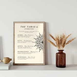 Yama Niyama Printable Wall Art, Ashtanga 8 limbs of Yoga, Yoga Printable Poster, Calm Peaceful Spiritual Minimal Boho Home, INSTANT DOWNLOAD