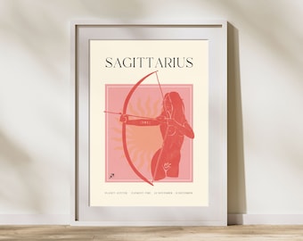 SAGITTARIUS Art Print, Horoscope Zodiac Printable Art, Astrology Art, Star Sign Art, Sagittarius Poster, Sagittarius Gift, DIGITAL DOWNLOAD