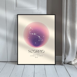 SCORPIO Art Print, Horoscope Zodiac Printable Art, Astrology Art, Star Sign Horoscope Art, Scorpio Poster, Scorpio Gift, DIGITAL DOWNLOAD