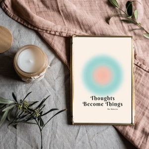 Manifestation Art Print Poster, Aura Energy Gradient Poster, Positive Quote Poster, Law of Attraction, Affirmation Print, DIGITAL DOWNLOAD