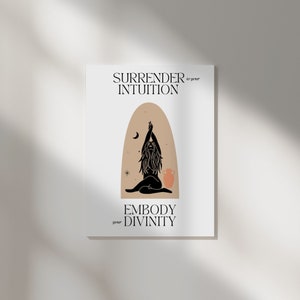 Intuition Divinity Poster Print, Divino Femenino, Arte de mujer minimalista, Arte femenino, Impresión de empoderamiento femenino, DESCARGA DIGITAL espiritual imagen 2