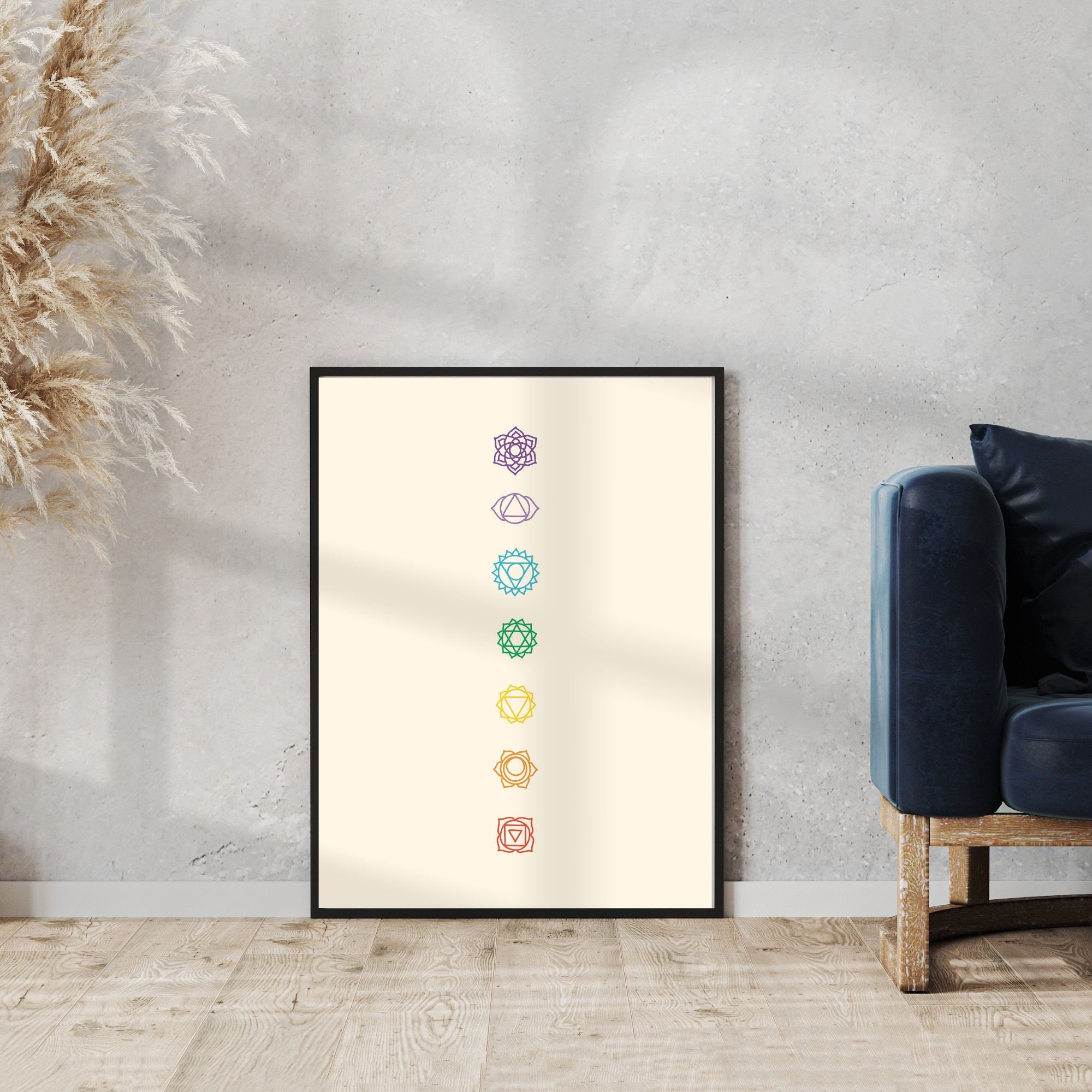 Chakra Wall Art, Spiritual Poster, Colourful Art Print, Energy Wall Art ...