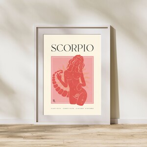 SCORPIO Art Print, Horoscope Zodiac Printable Art, Astrology Art, Star Sign Horoscope Art, Scorpio Poster, Scorpio Gift, DIGITAL DOWNLOAD