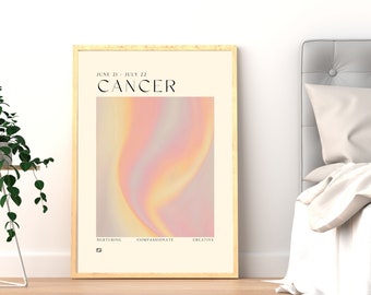 CANCER Art Print, Horoscope Zodiac Printable Art, Astrology Art, Star Sign Energy Art, Cancer Poster, Cancer Gift, DIGITAL DOWNLOAD