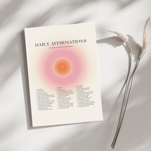 Daily Affirmations Aura Poster, Mental Wellness, Affirmation Print ...