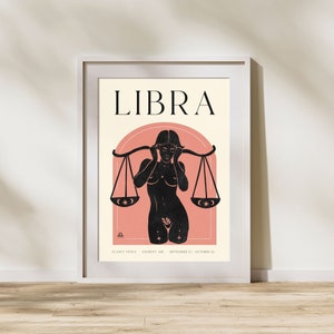 BALANCE Print, Horoscope Zodiac Printable Art, Astrology Art, Star Sign Horoscope Art, Balance Poster, Balance Gift, DIGITAL DOWNLOAD