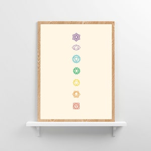 Chakra Wall Art, Spiritual Poster, Colourful Art Print, Energy Wall Art, Spiritual Poster, Minimalist Yoga Art, DIGITAL DOWNLOAD