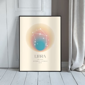BALANCE Art Print, Horoscope Zodiac Printable Art, Art de l’astrologie, Signe astrologique Horoscope Art, Balance Affiche, Balance Cadeau, TÉLÉCHARGEMENT NUMÉRIQUE
