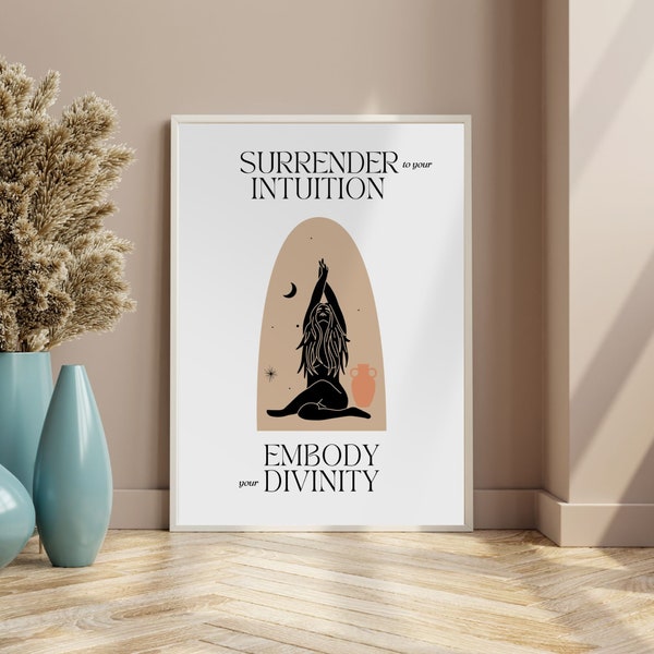 Intuition Divinity Poster Print, Divino Femenino, Arte de mujer minimalista, Arte femenino, Impresión de empoderamiento femenino, DESCARGA DIGITAL espiritual