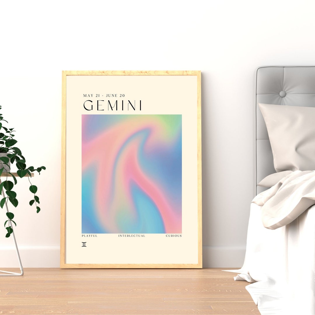GEMINI Art Print, Horoscope Zodiac Printable Art, Astrology Art, Star ...