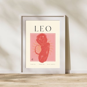 LEO Art Print, Horoscope Zodiac Printable Art, Astrology Art, Star Sign Horoscope Art, Leo Poster, Leo Gift, DIGITAL DOWNLOAD