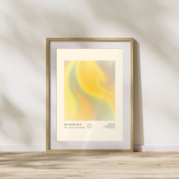 Solar Plexus Chakra Art, Manipura Chakra, Spiritual Aura Poster, Positive Affirmations, Energy Wall Art, Spiritual Poster, DIGITAL DOWNLOAD