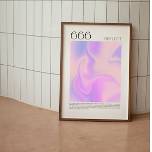 666 Print, Angel Number Poster, Spiritual Wall Art, Gradient Energy Aura Print, Intuition, Numerology, Law Of Attraction DIGITAL DOWNLOAD