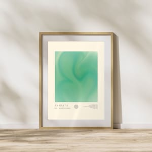 Arte del chakra del corazón, arte de la pared del chakra Anahata, cartel del aura espiritual, impresión de arte colorido, arte de la pared de energía, cartel espiritual, DESCARGA DIGITAL
