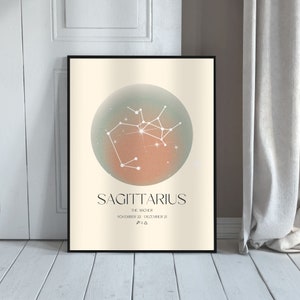 SAGITTARIUS Art Print, Horoscope Zodiac Printable Art, Astrology Art, Star Sign Art, Sagittarius Poster, Sagittarius Gift, DIGITAL DOWNLOAD