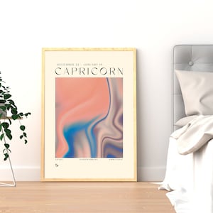 CAPRICORN Art Print, Horoscope Zodiac Printable Art, Astrology Art, Star Sign Energy Art, Capricorn Poster, Capricorn Gift, DIGITAL DOWNLOAD