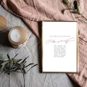 Fil Rouge Du Destin, Red String of Fate Wall Art Print, Lover's Hands ...