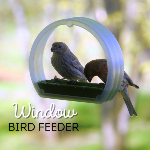 Window Bird Feeder with Removable Seed Tray