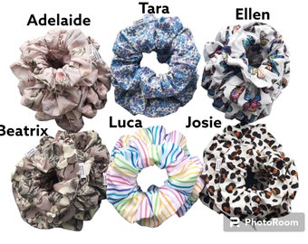 Cotton/Blend Scrunchie, Thick Elastic, NZ Hand Made